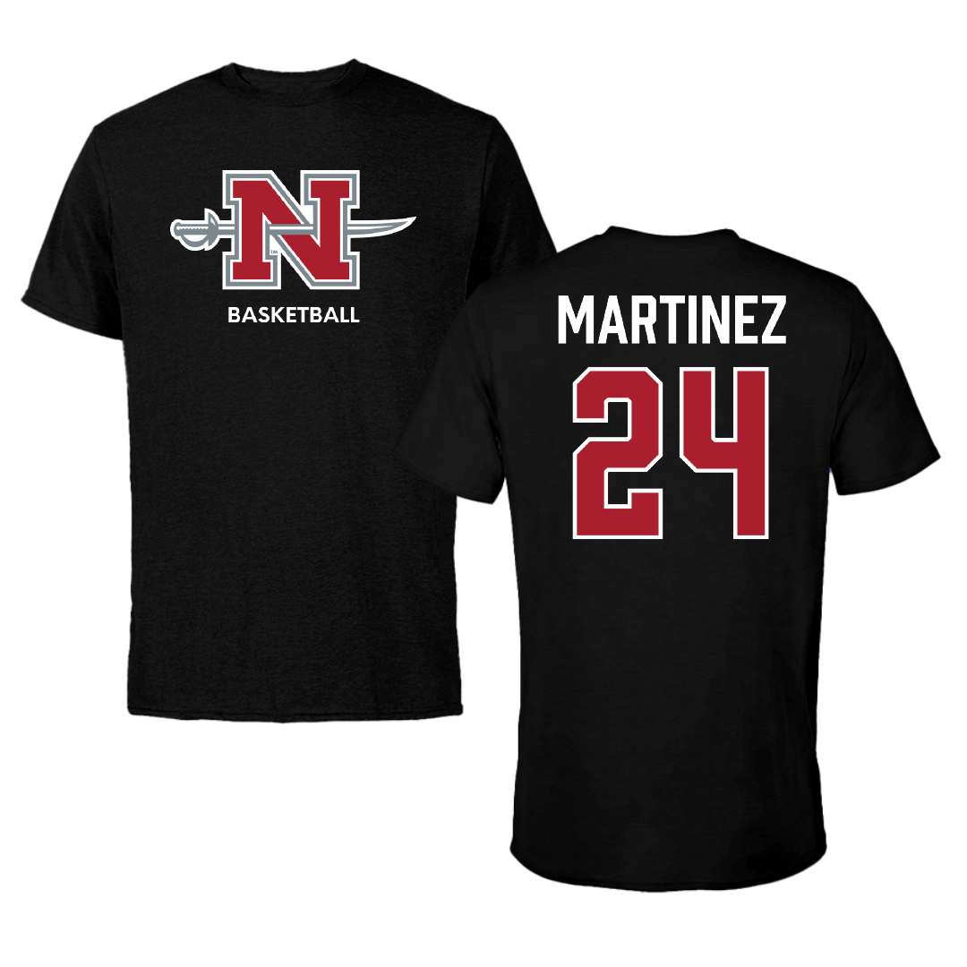 Nicholls State University Basketball (W) Black Mascot Tee - #24 Marypaz Martinez