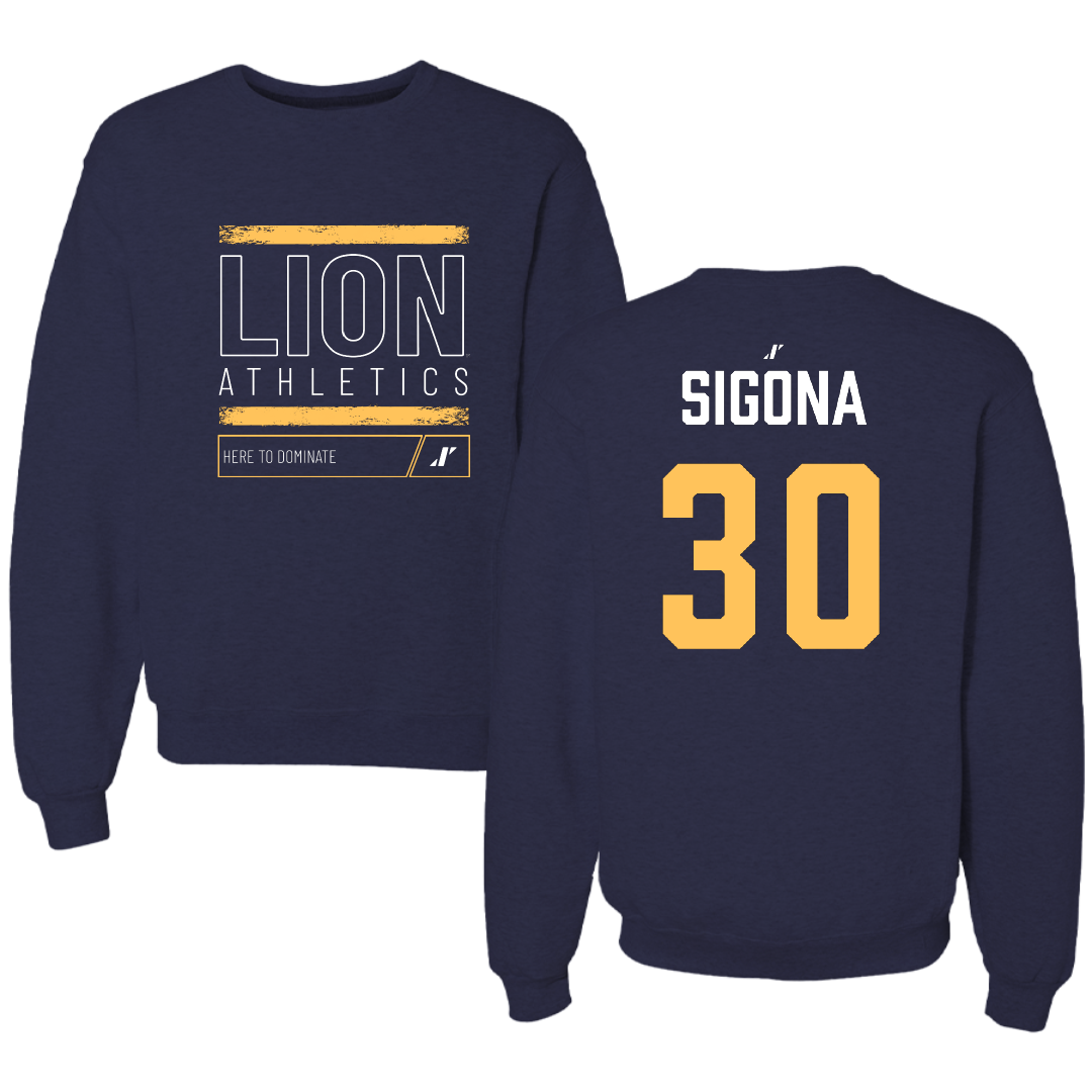 East Texas A&M University Basketball Navy Dominate Crewneck - #30 Vinny Sigona