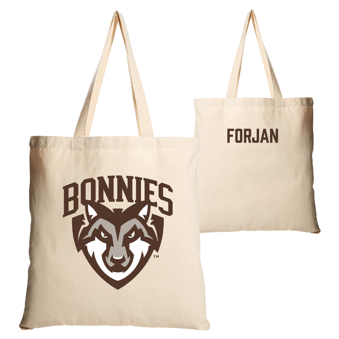 St. Bonaventure University Swimming & Diving Tan Canvas Tote Bag - Anna Forjan