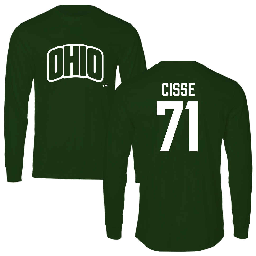 Ohio University Football Forest Green Long Sleeve - #71 Tigana Cisse