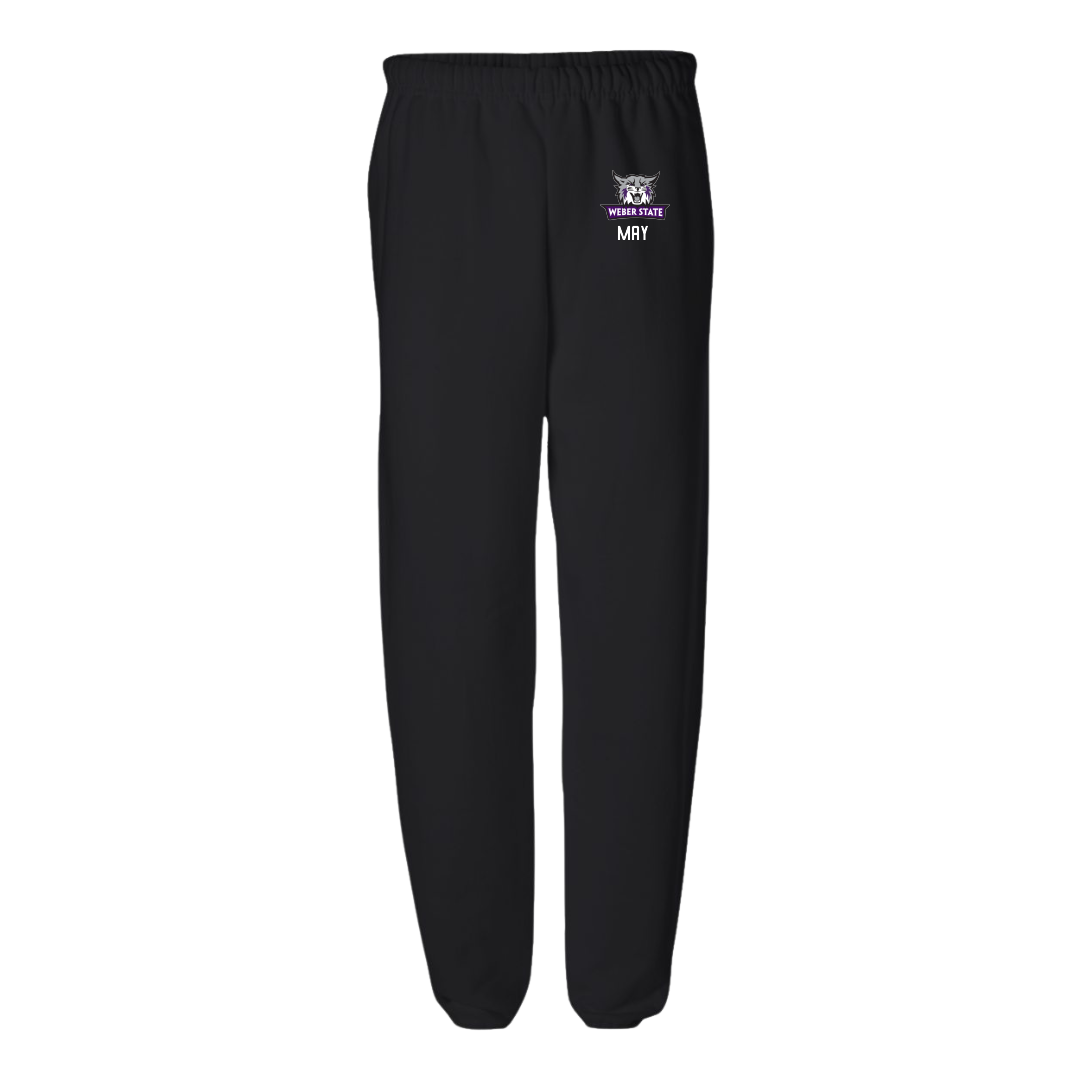 Weber State University Football Black Sweatpants - #34 Colter May