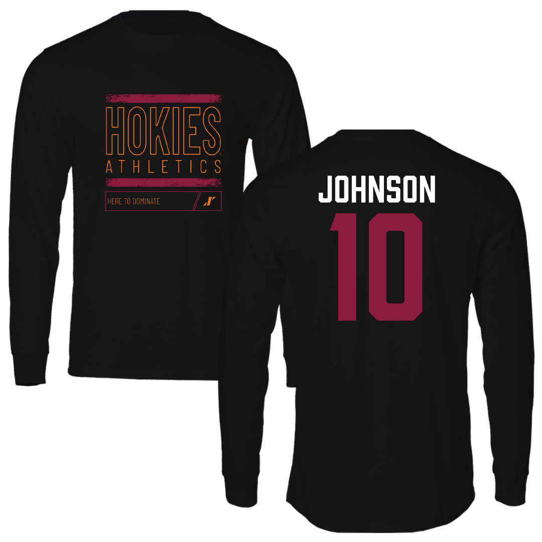 Virginia Tech Basketball Black Dominate Performance Long Sleeve - #10 Tyler Johnson