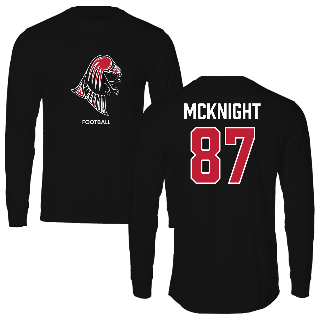 University of Wisconsin-River Falls Football Black Mascot Long Sleeve - #87 Brody McKnight