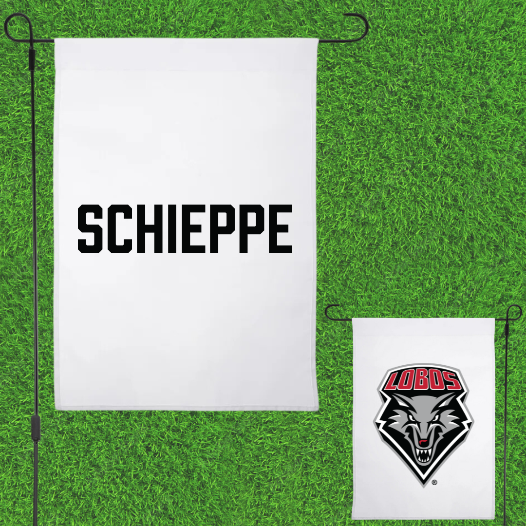 University of New Mexico TF and XC White Garden Flag - Peyton Schieppe