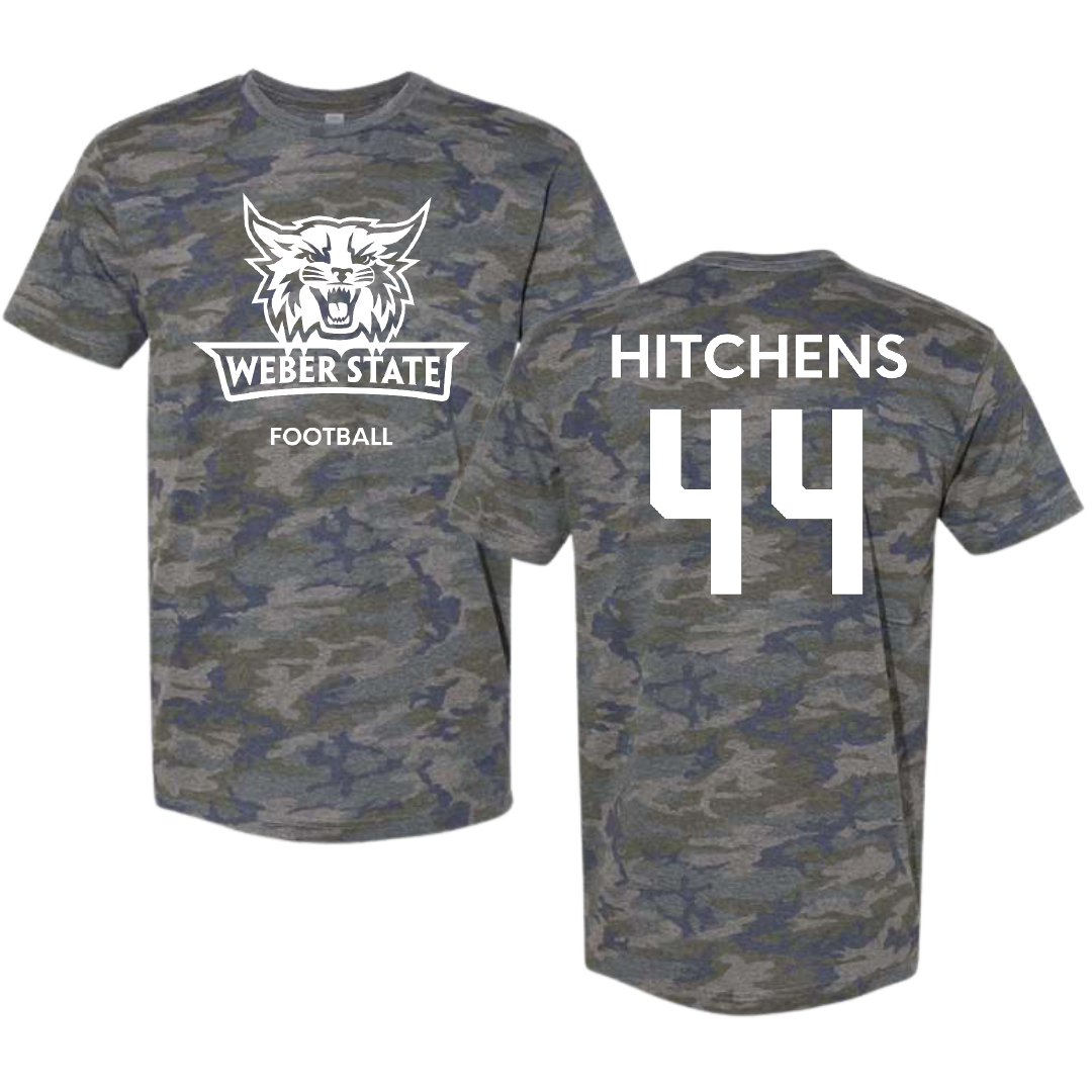 Weber State University Football Vintage Camo Tee - #44 Mayson Hitchens