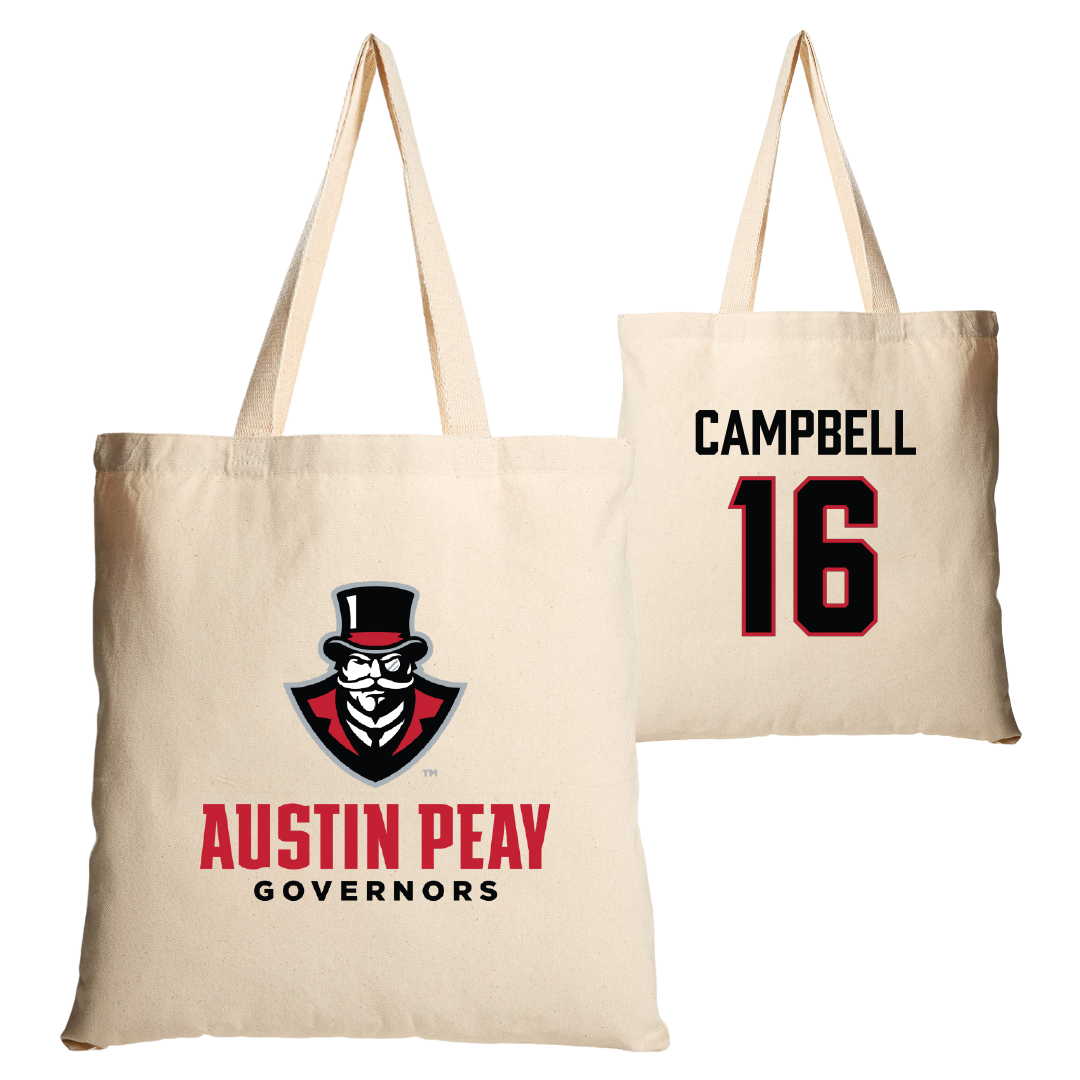 Austin Peay State University Softball Tan Canvas Tote Bag - #16 Kylie Campbell