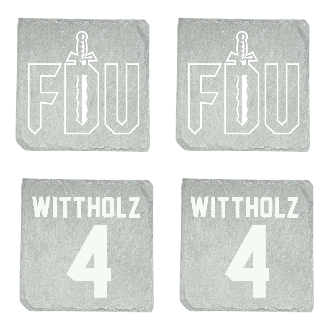 Fairleigh Dickinson University-Metropolitan Campus Volleyball Stone Coaster (4 Pack)  - #4 Samantha Wittholz