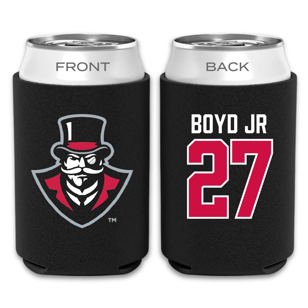 Austin Peay State University Football Black Can Cooler - #27 Tetoe Boyd Jr