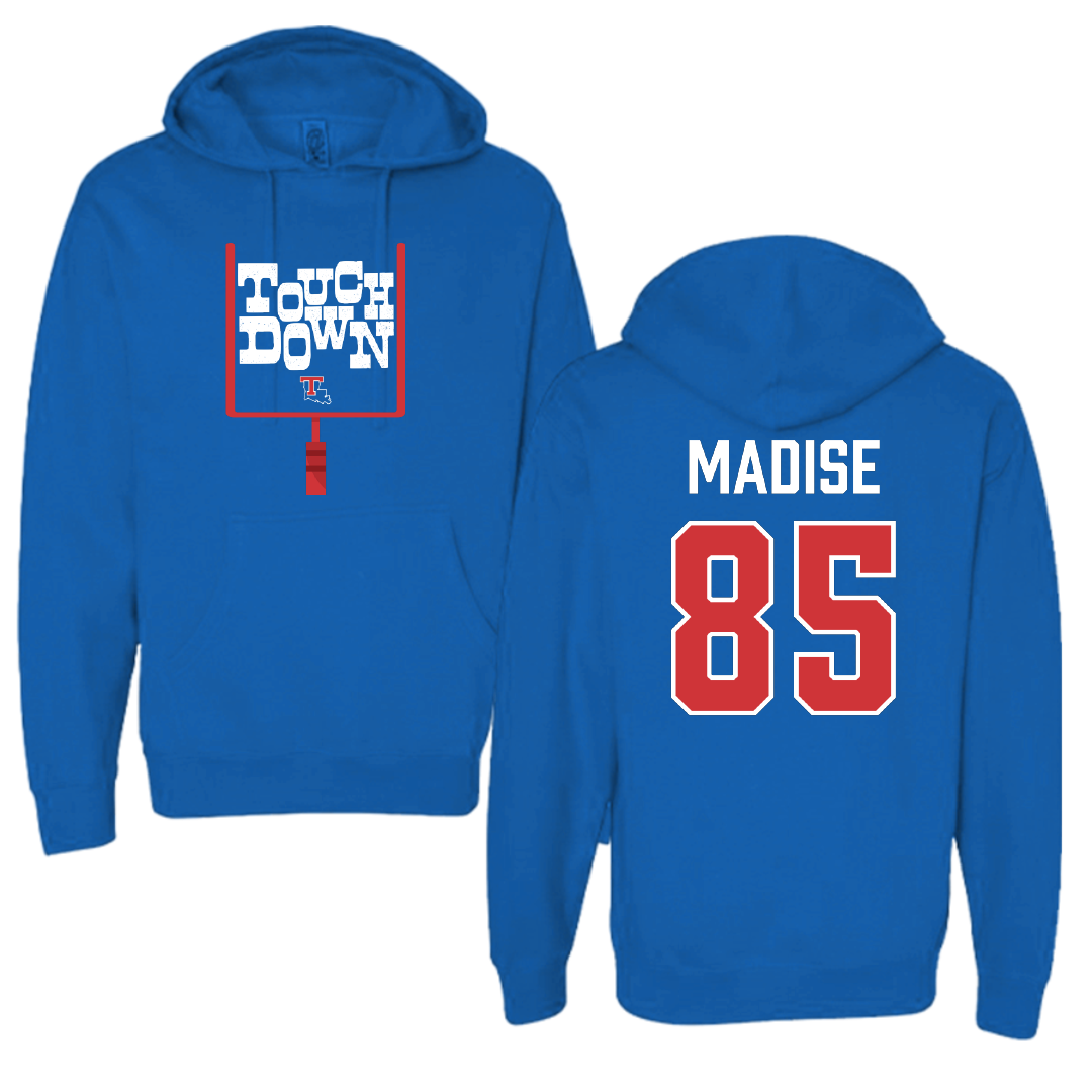 Louisiana Tech University Football Blue Touchdown Hoodie - #85 Adem Madise