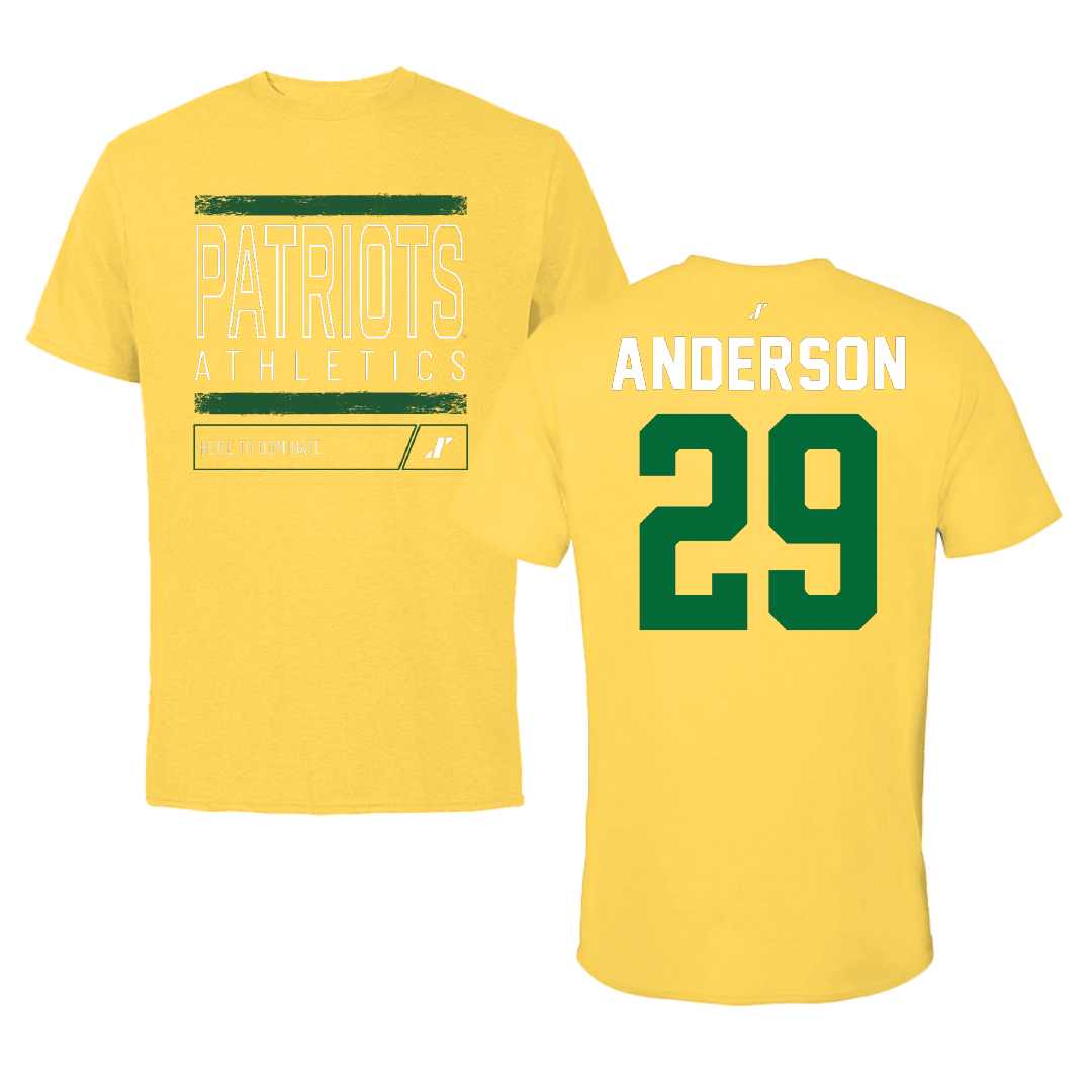 George Mason University Softball Yellow Dominate Tee - #29 Jordan Anderson