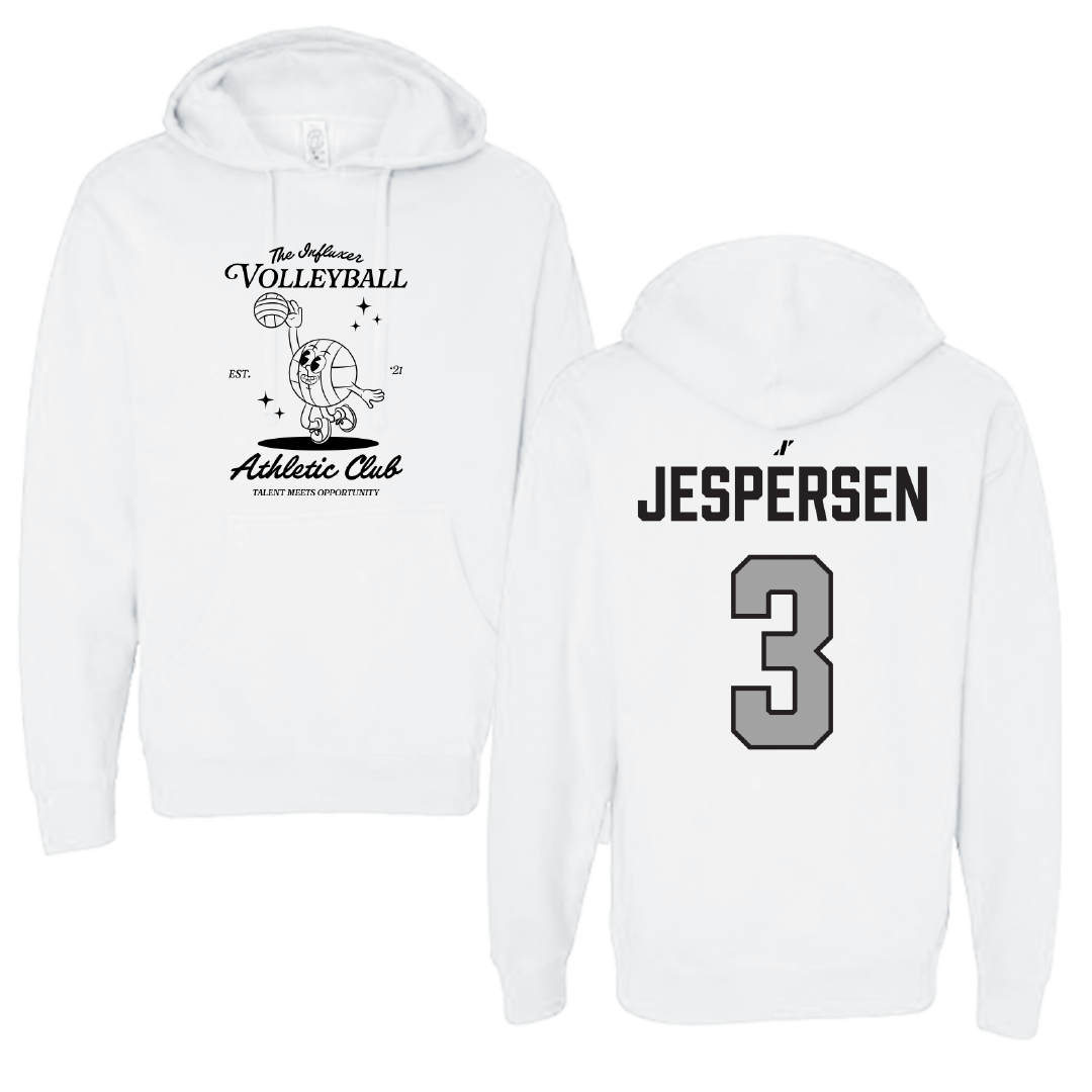 Volleyball White Influxer Athletic Club Hoodie - #3 Leigh Jespersen