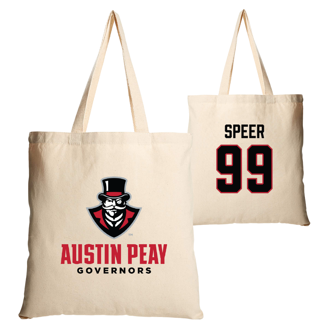 Austin Peay State University Baseball Tan Canvas Tote Bag - #99 Tre Speer