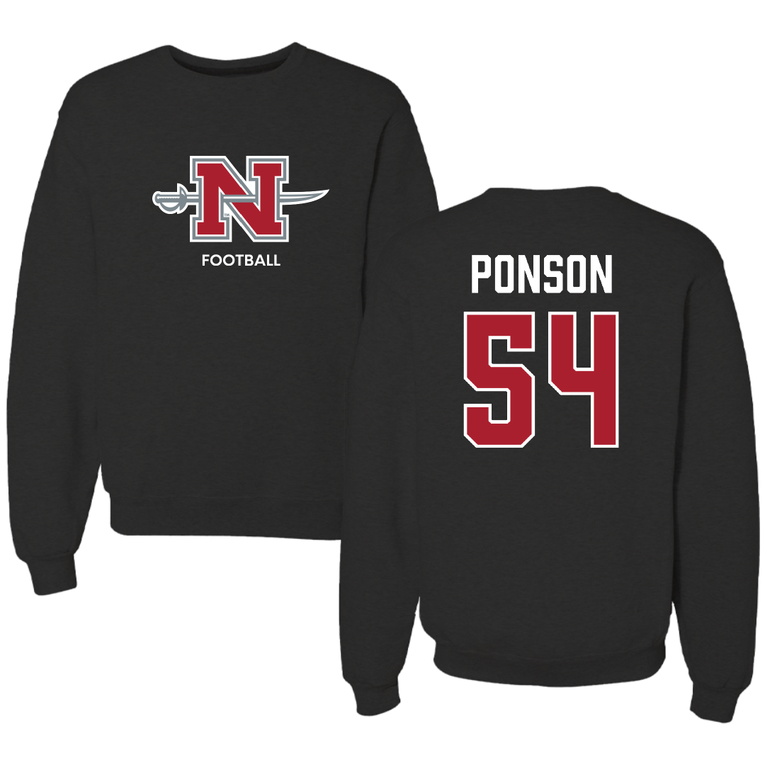 Nicholls State University Football Black Mascot Crewneck - #54 Aaron Ponson