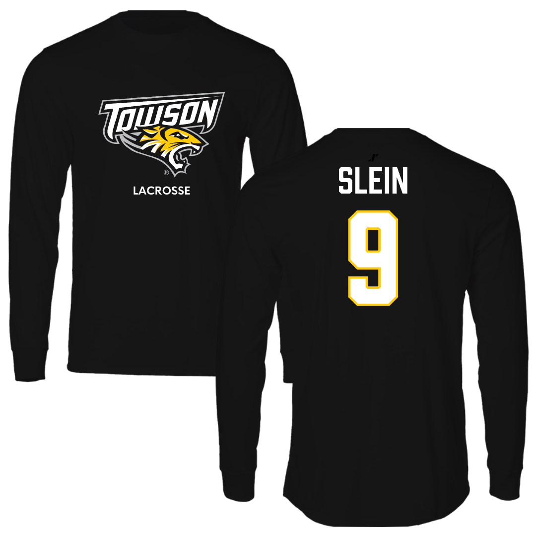Towson University Lacrosse (M) Black Performance Long Sleeve - #9 Connor Slein