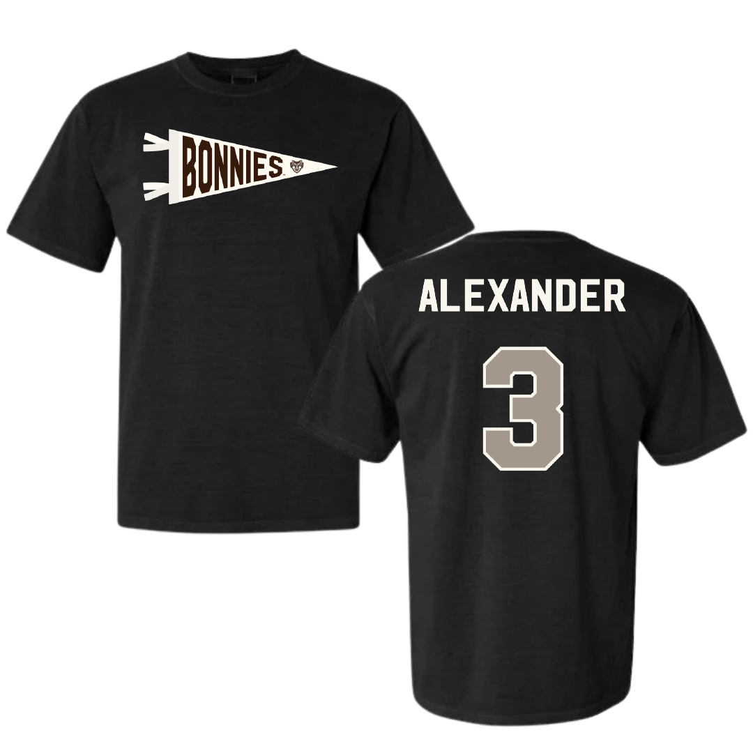 St. Bonaventure University Soccer Black Pennant Comfort Colors Tee - #3 Chanel Alexander