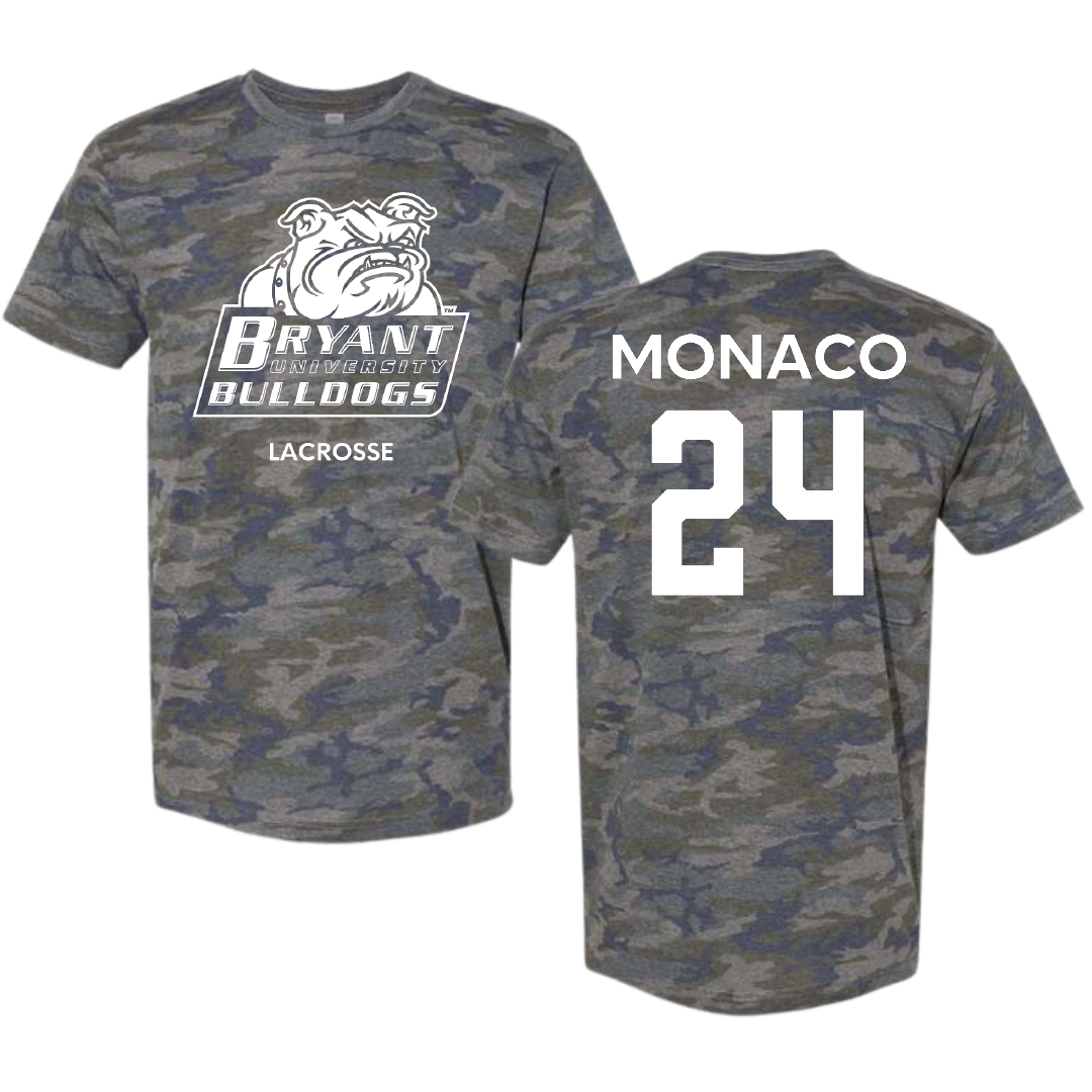 Bryant University Lacrosse (M) Vintage Camo Tee - #24 AJ Monaco
