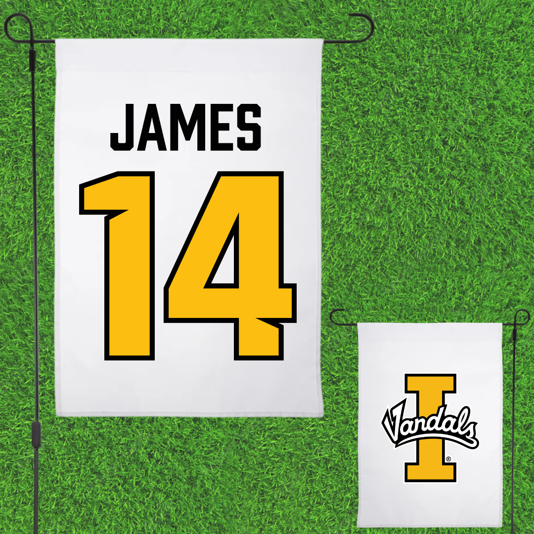University of Idaho Soccer White Garden Flag - #14 Emma James