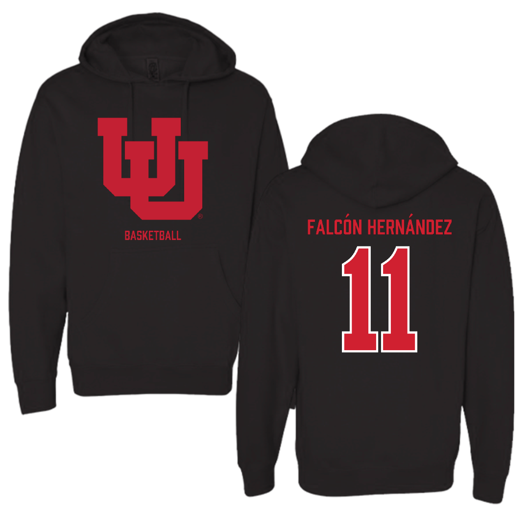 University of Utah Basketball (W) Black Block Hoodie - #11 Daniela Falcón Hernández
