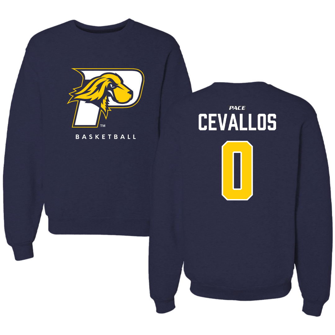 Pace University Basketball Navy Mascot Crewneck - #0 Ciera Cevallos