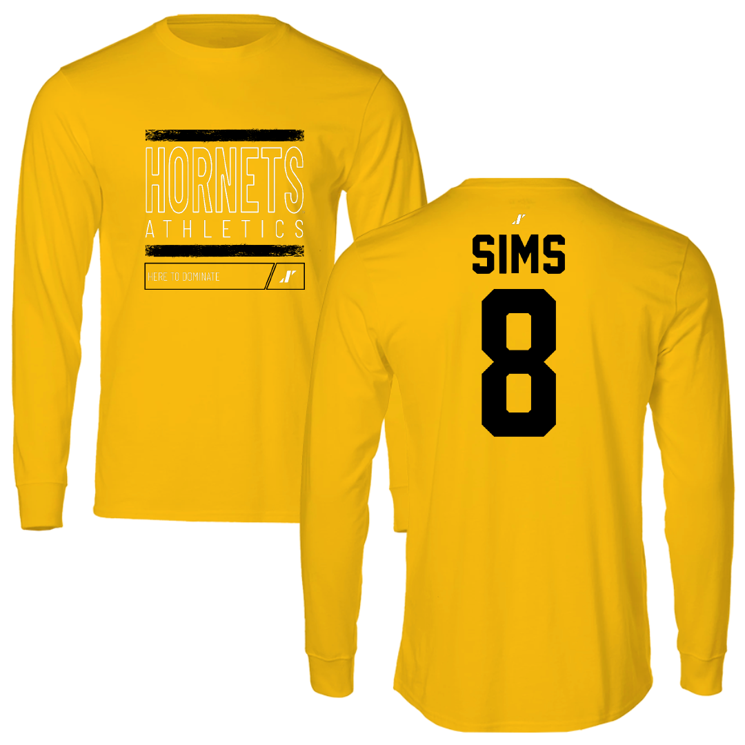 Alabama State University Softball Gold Dominate Performance Long Sleeve - #8 Talee Sims
