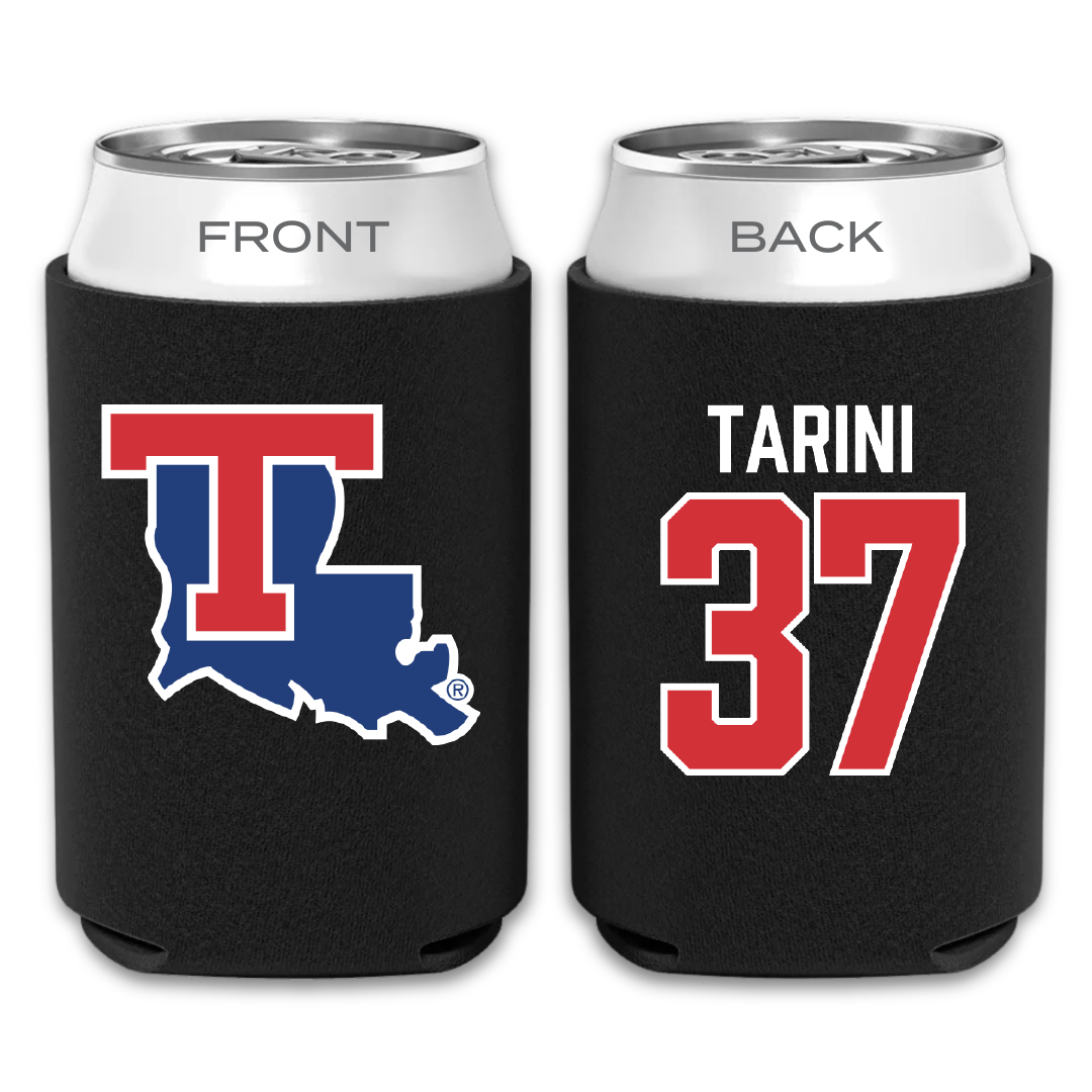 Louisiana Tech University Baseball Black Can Cooler - #37 Reece Tarini