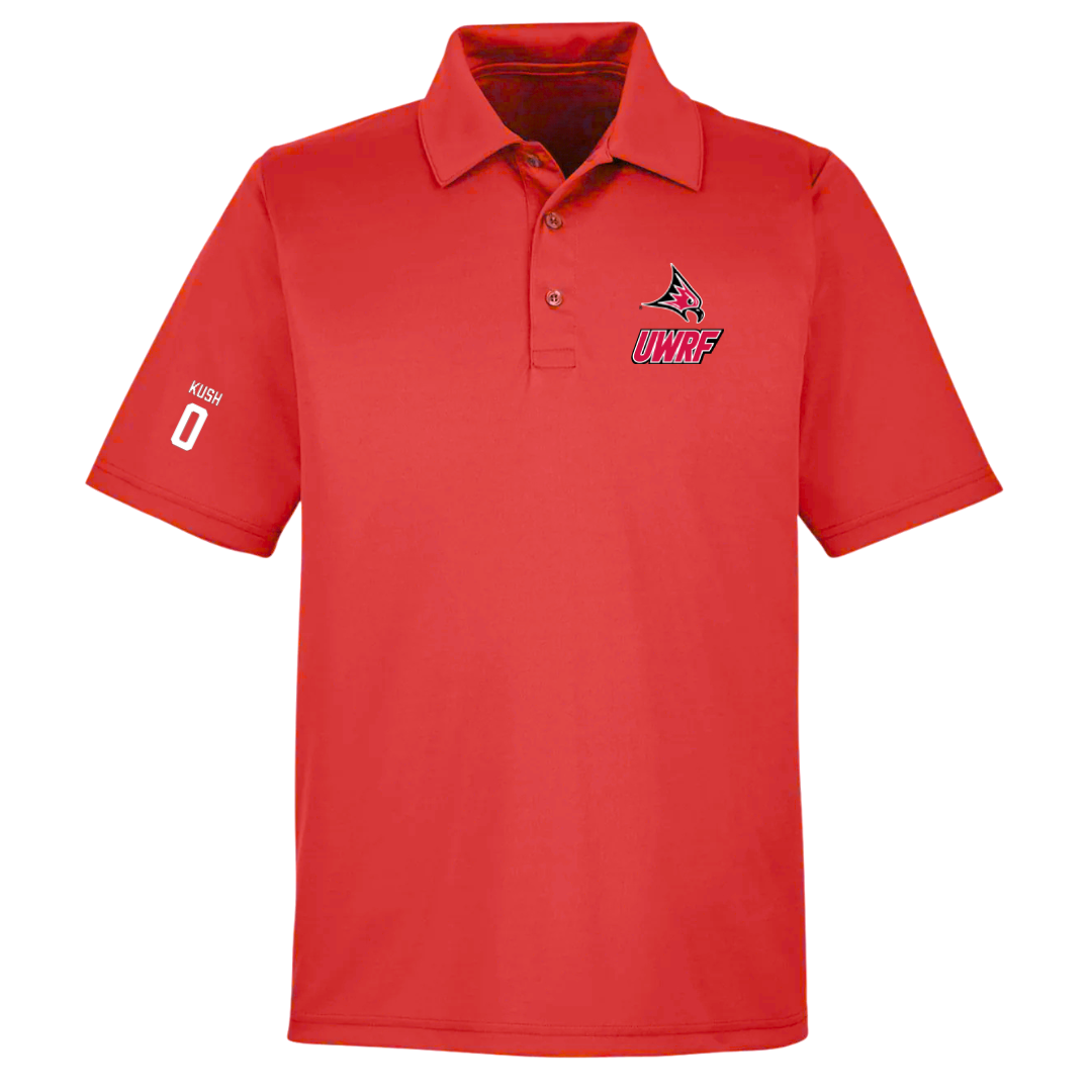 University of Wisconsin-River Falls Football Red Polo - #0 Luke Kush