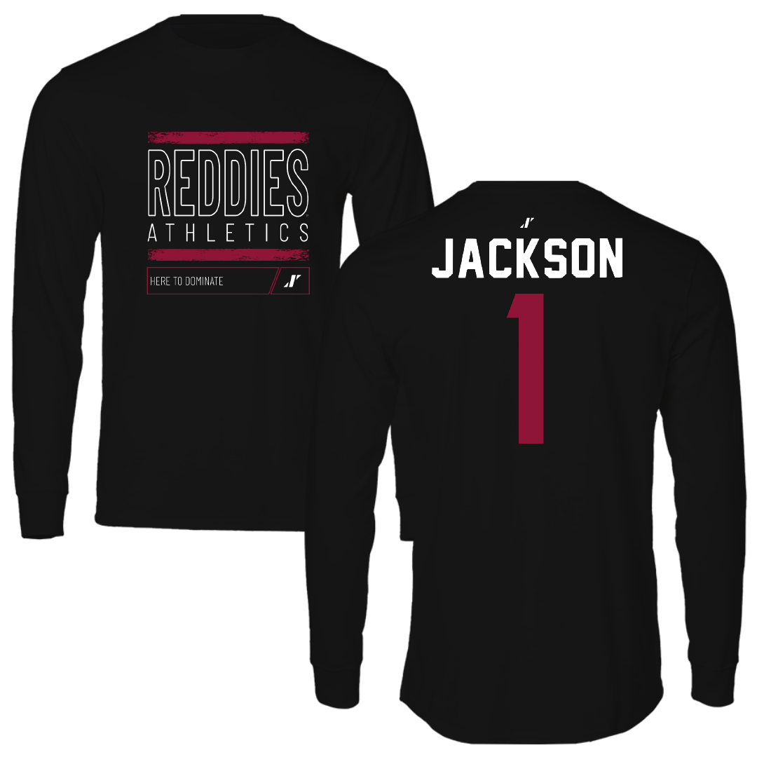 Henderson State University Football Black Dominate Long Sleeve - #1 Timieone Jackson