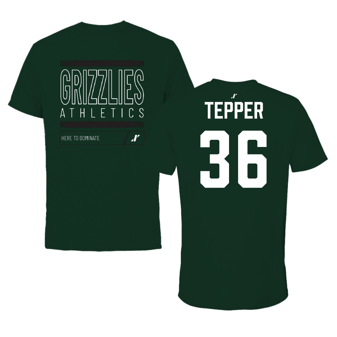 Adams State University Lacrosse Forest Green Dominate Tee - #36 Nolan Tepper
