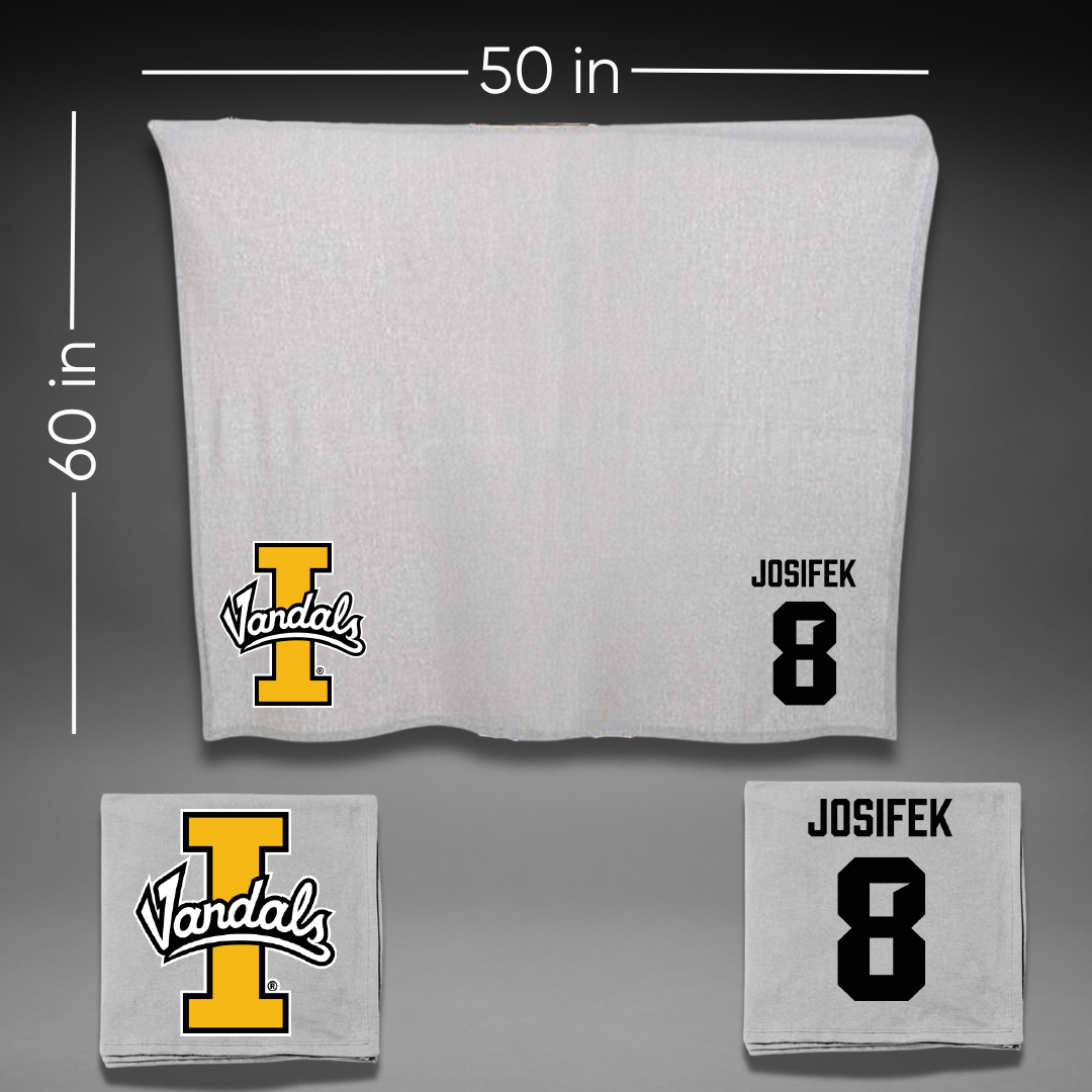University of Idaho Football Gray Vandals Blanket - #8 Nicholas Josifek