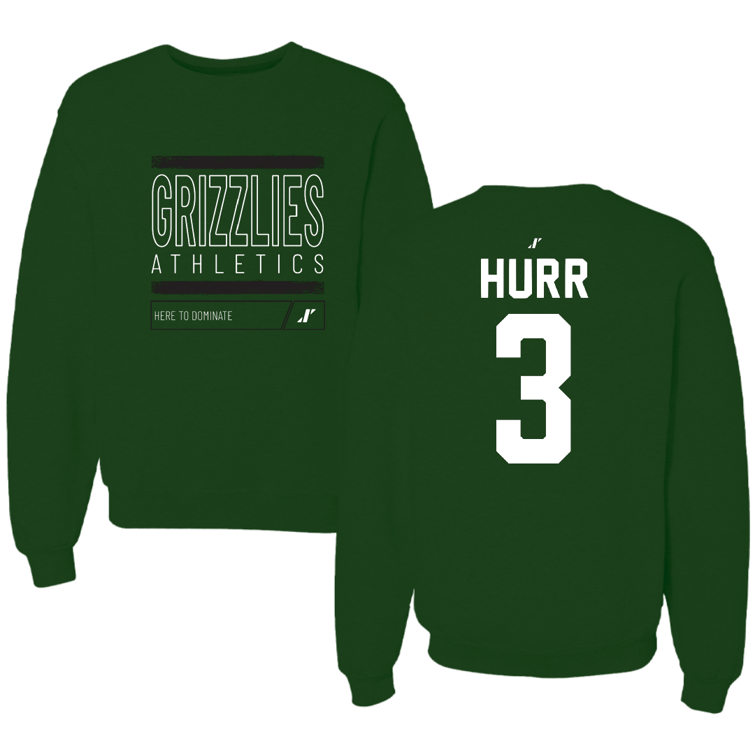 Adams State University Basketball Forest Green Dominate Crewneck - #3 Alex Hurr