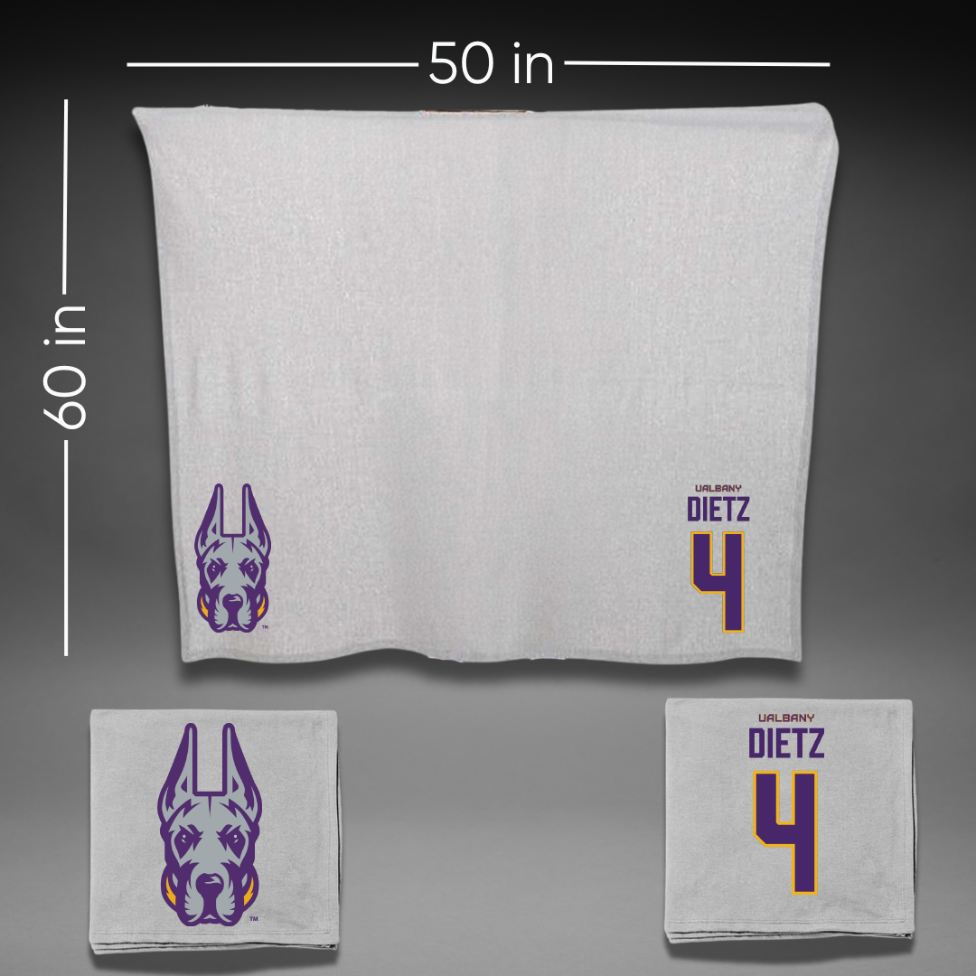 University at Albany Football Gray Blanket - #4 MarQeese Dietz