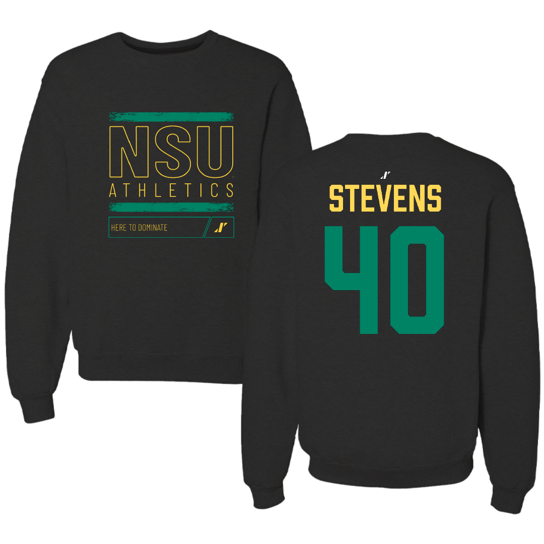 Norfolk State University Football Black Dominate Crewneck - #40 Isaiah Stevens