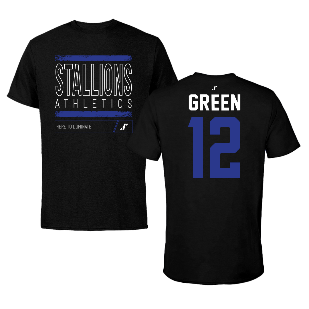 North American University Basketball Black Dominate Performance Tee - #12 Desmond Green