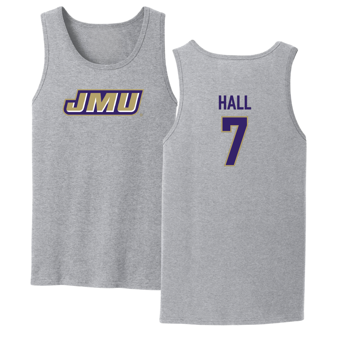 James Madison University Softball Sport Gray Tank Top - #7 Jasmine Hall