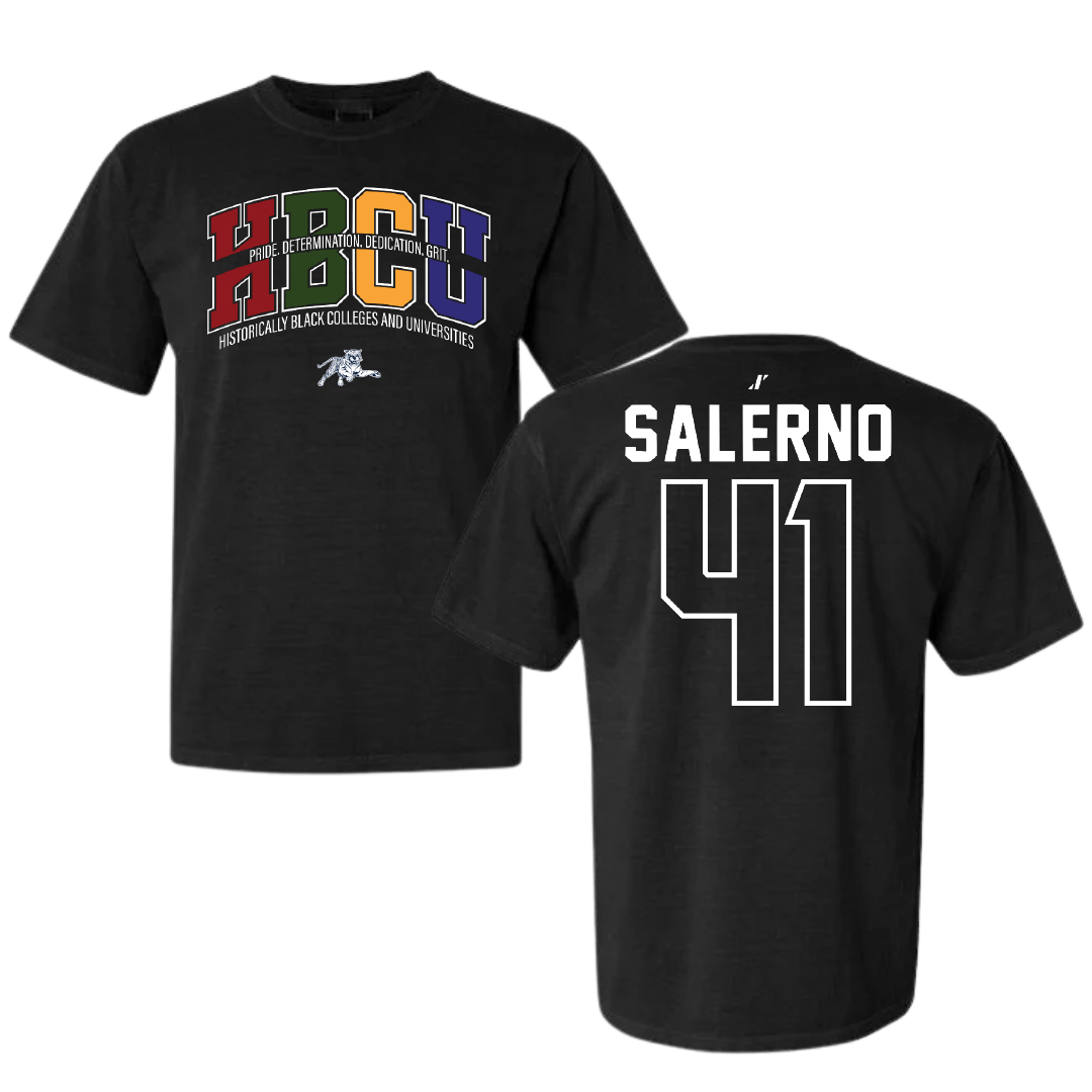 Jackson State University Football Black HBCU Comfort Colors Tee - #41 Avery Salerno
