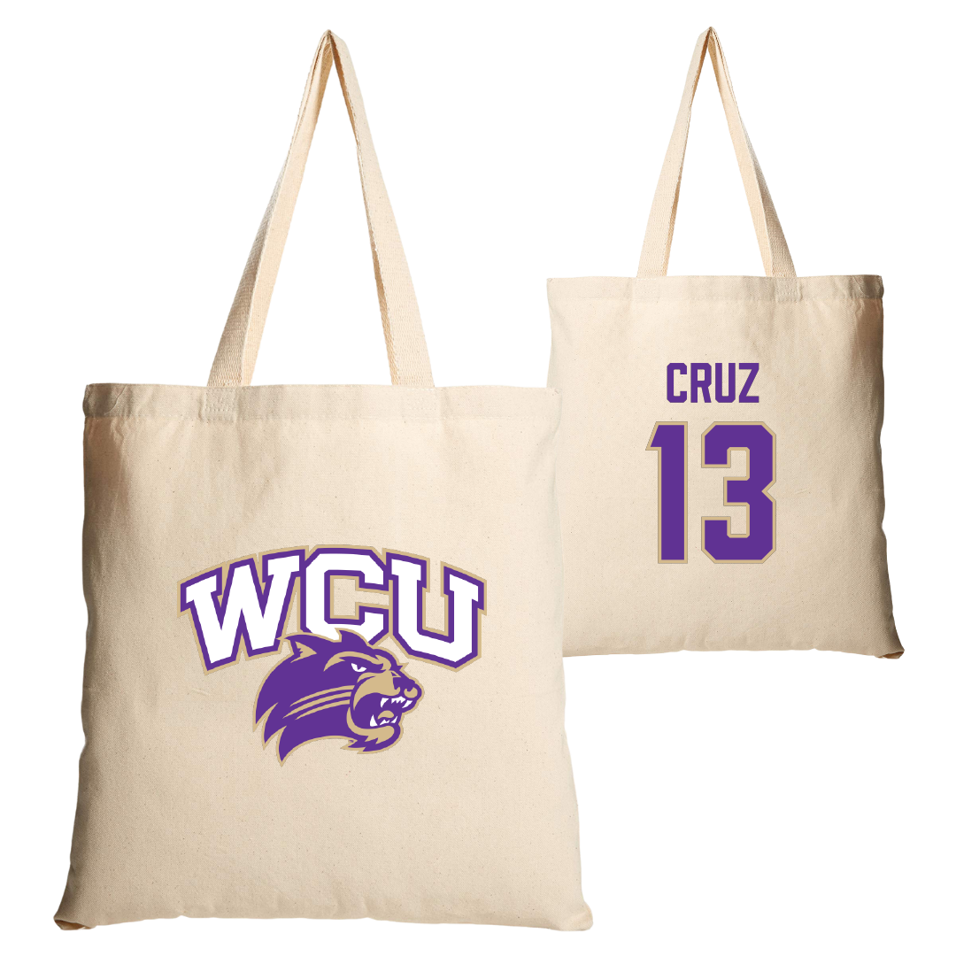 Western Carolina University Basketball Tan Canvas Tote Bag - #13 Zanoria Cruz