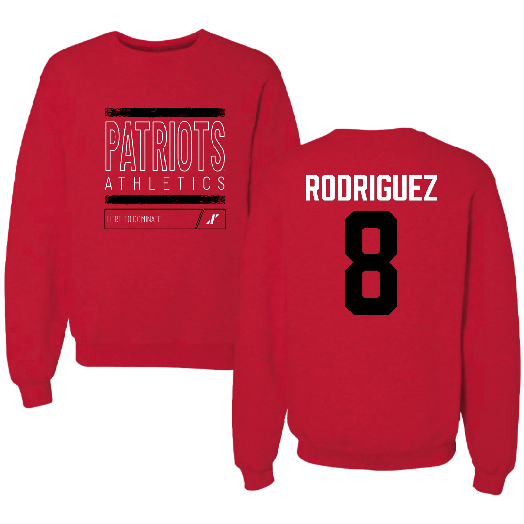 Dallas Baptist University Lacrosse Red Dominate Crewneck - #8 Brandon Rodriguez