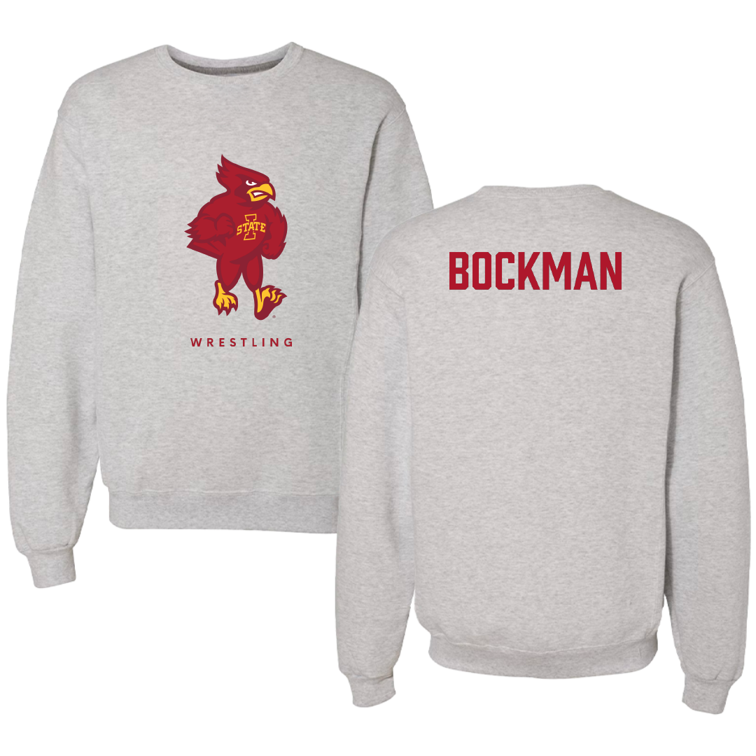 Iowa State University Wrestling Gray Crewneck - Evan Bockman