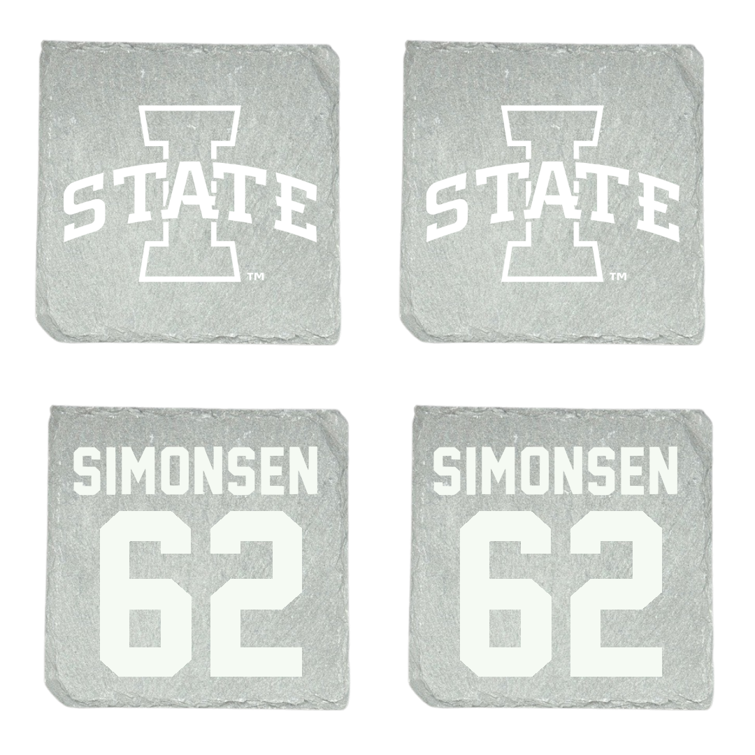 Iowa State University Football Stone Coaster (4 Pack)  - #62 Braden Simonsen