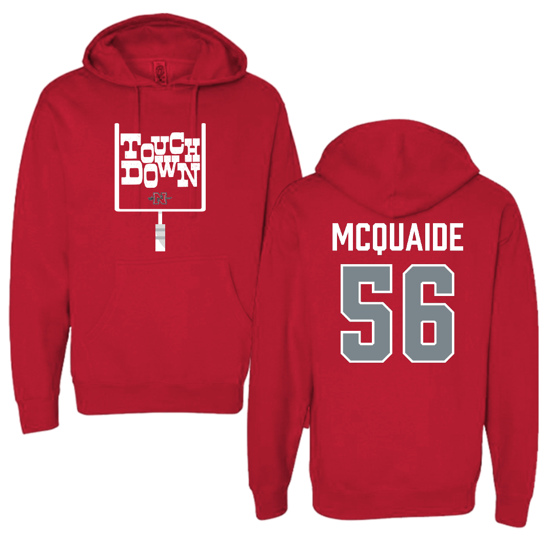 Nicholls State University Football Red Touchdown Hoodie - #56 Pat McQuaide