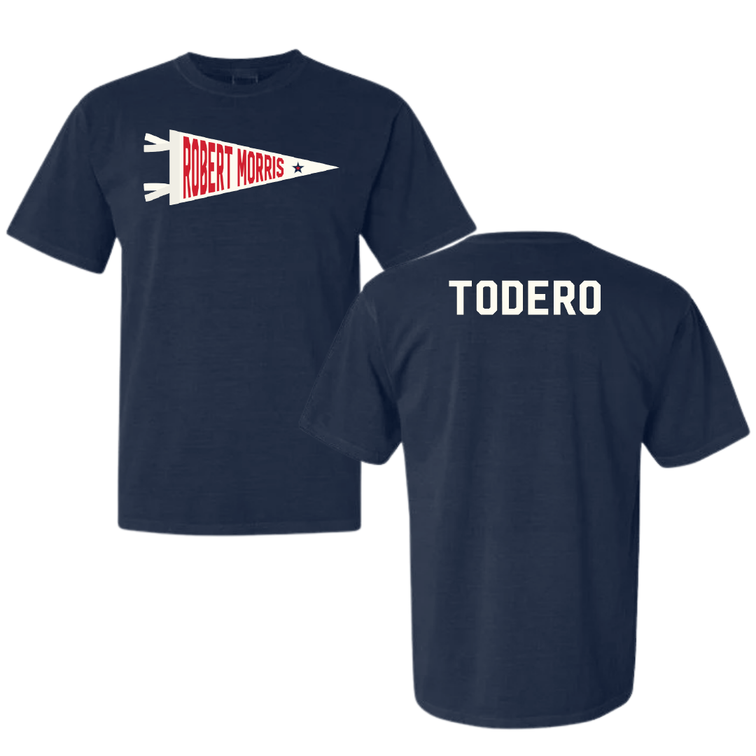 Robert Morris University TF and XC Navy Pennant Comfort Colors Tee - Sierra Todero