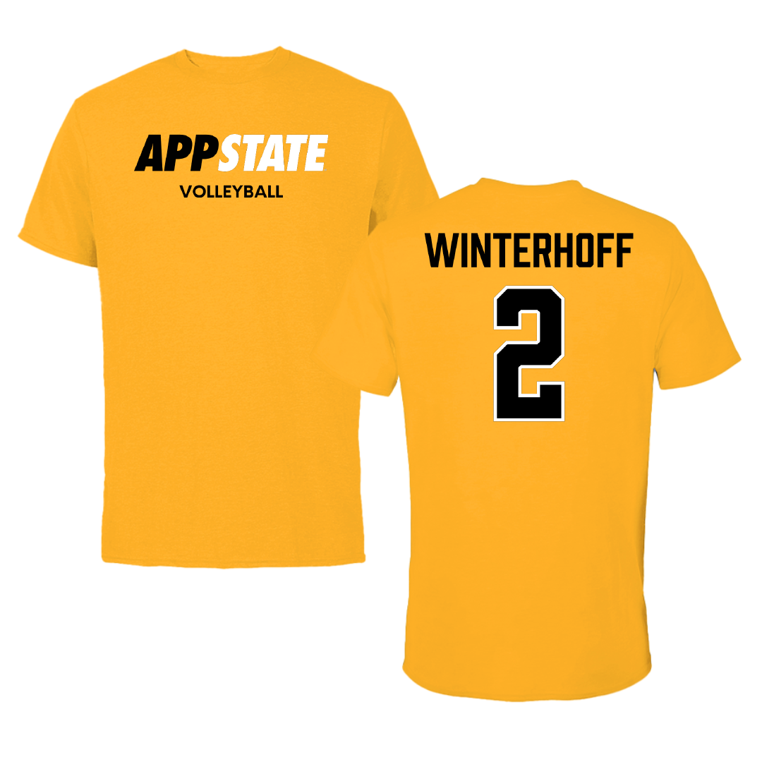 Appalachian State University Volleyball (W) Gold Performance Tee - #2 Maya Winterhoff