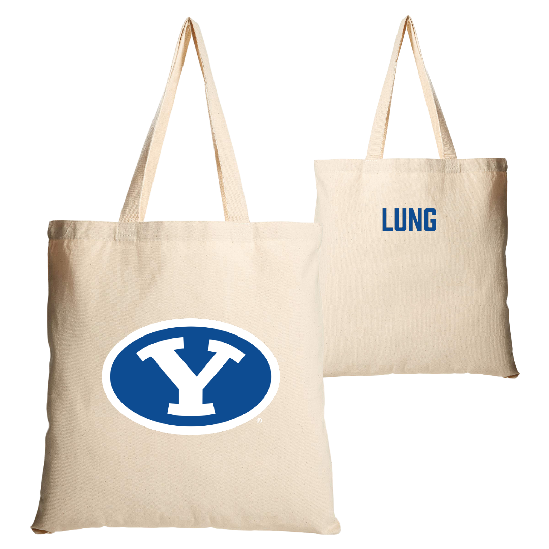 Brigham Young University Swimming & Diving Tan Canvas Tote Bag - Mackenzie Lung