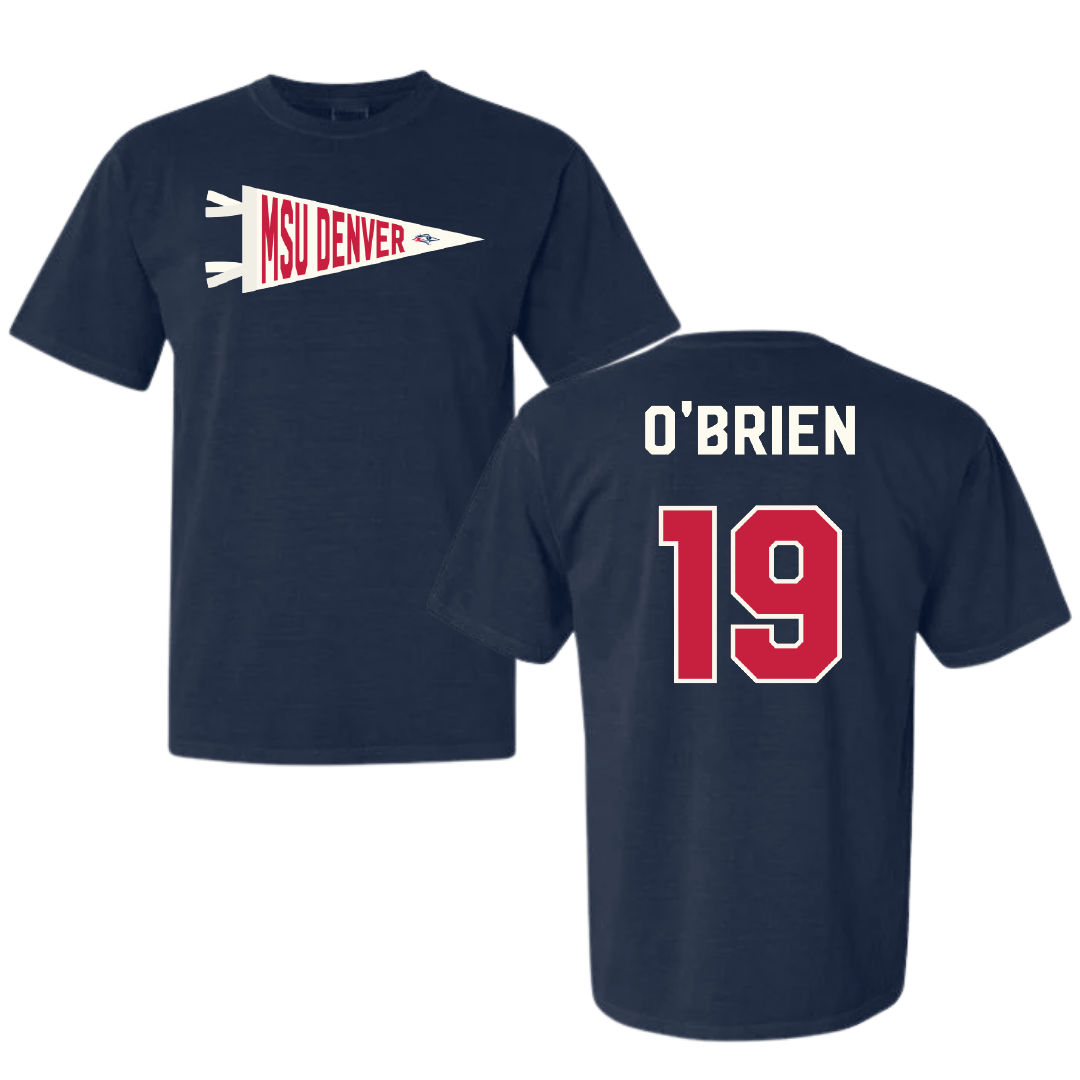 Metropolitan State University of Denver Soccer Navy Pennant Comfort Colors Tee - #19 Taryn O'Brien