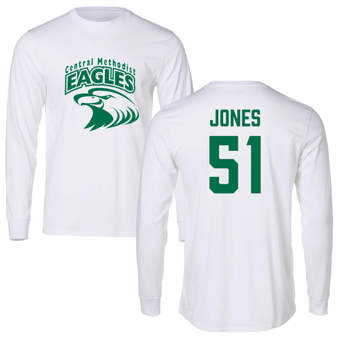 Central Methodist University Football White Long Sleeve - #51 Amari Jones