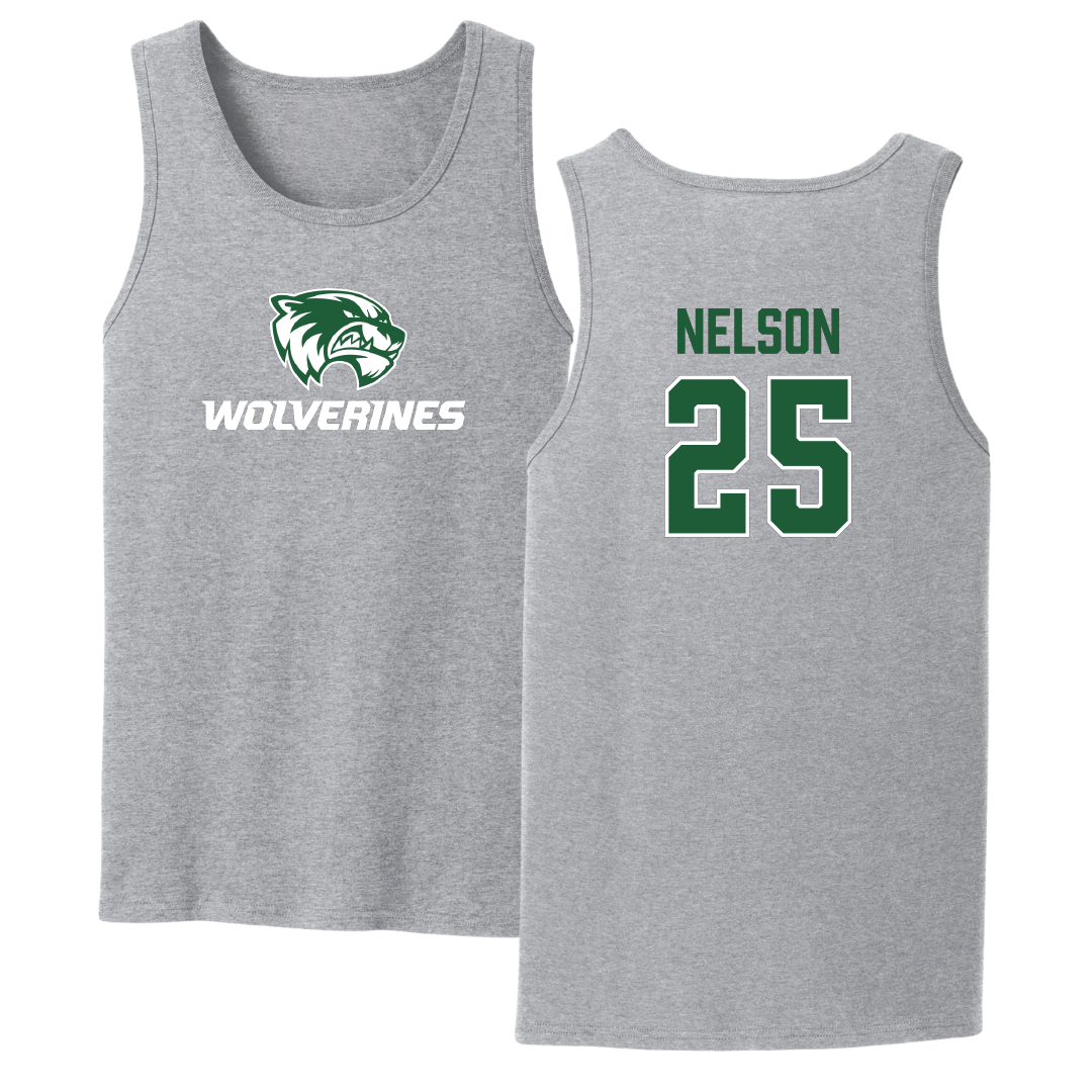 Utah Valley University Basketball Sport Gray Tank Top - #25 Halle Nelson