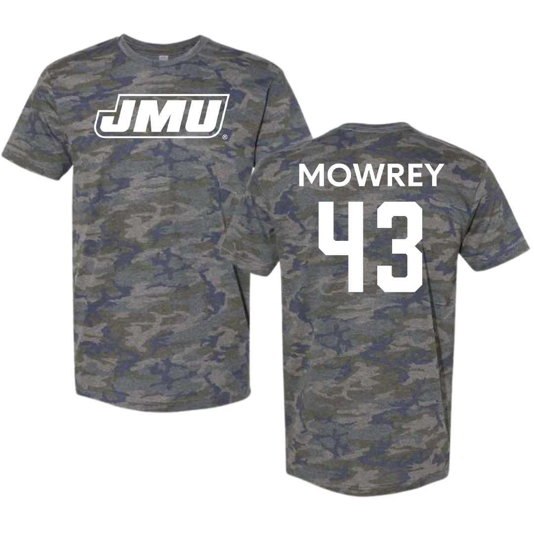James Madison University Football Vintage Camo Tee - #43 Jack Mowrey
