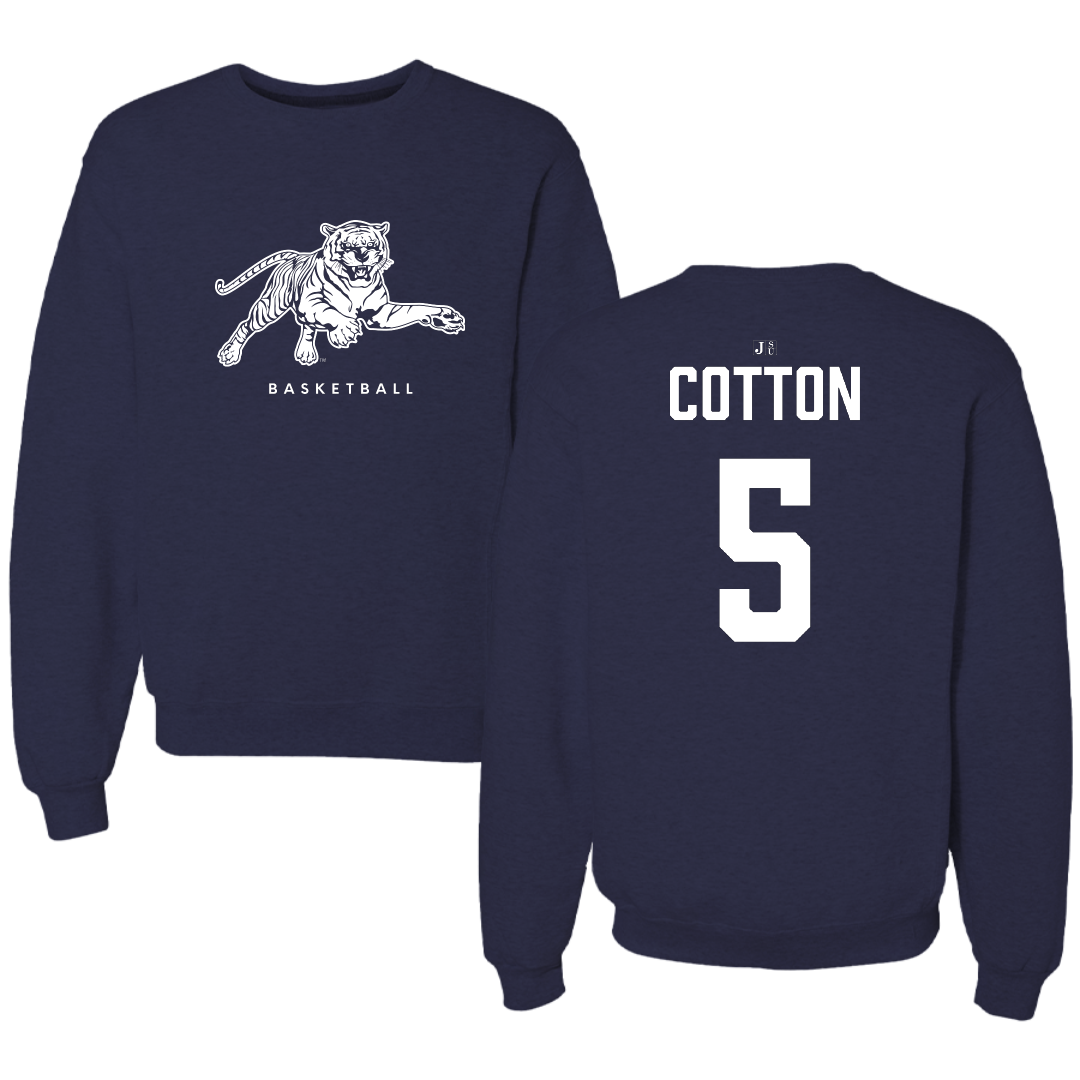 Jackson State University Basketball Navy Crewneck - #5 Jaileyah Cotton