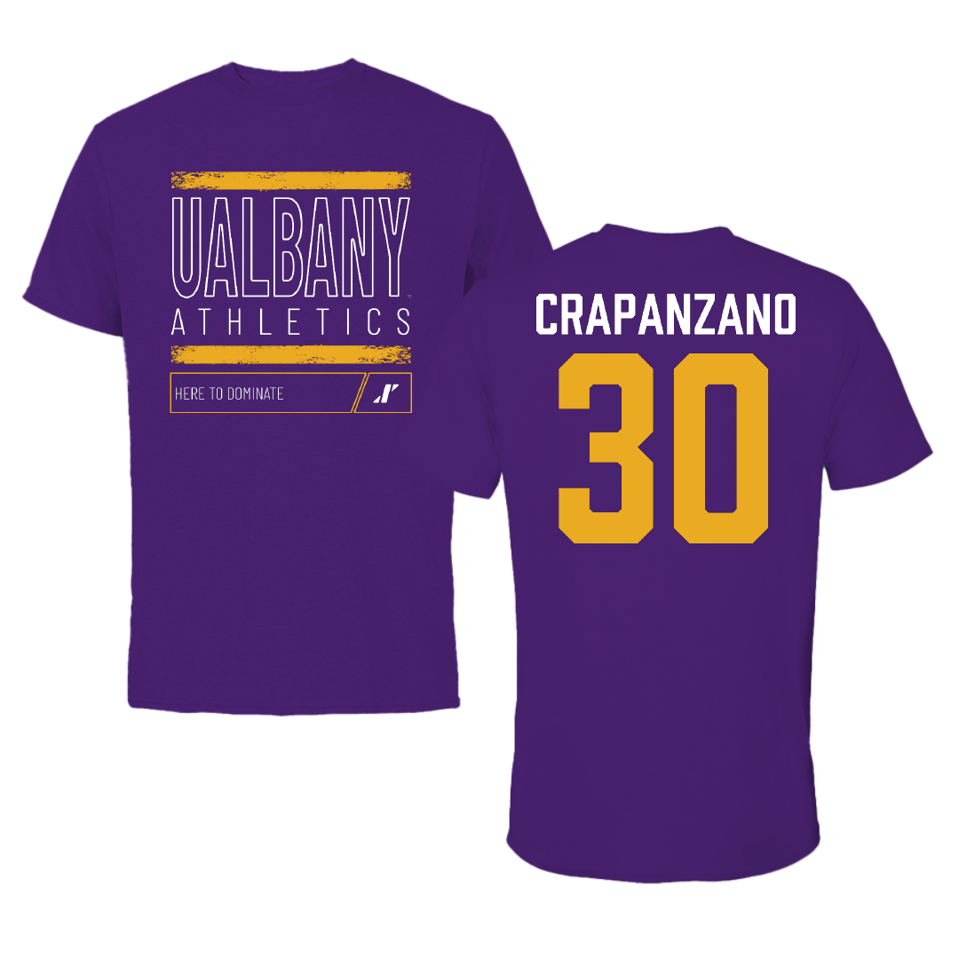 University at Albany Lacrosse Purple Dominate Tee - #30 Christopher Crapanzano