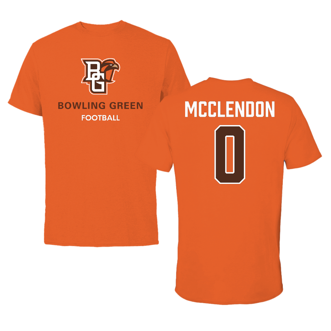 Bowling Green State University Football Orange Performance Tee - #0 Darius McClendon